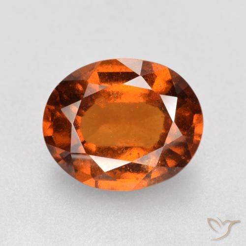 Grenat Hessonite Orange rougeâtre naturelle ovale, 2.27 ct, VS-SI