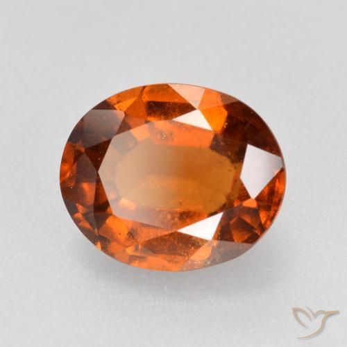 Grenat Hessonite Orange rougeâtre naturelle ovale, 2.27 ct, VS-SI