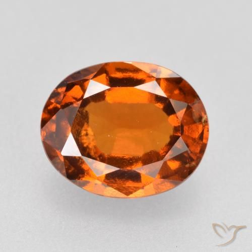 Grenat Hessonite Orange foncé naturelle ovale, 1.62 ct, VS-SI