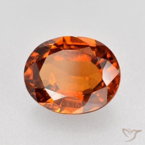 Grenat Hessonite Orange foncé naturelle ovale, 1.62 ct, VS-SI