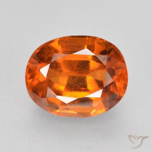 Grenat Hessonite Orange foncé naturelle ovale, 2.08 ct, VVS-VS