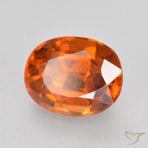 Grenat Hessonite Orange foncé naturelle ovale, 2.08 ct, VVS-VS
