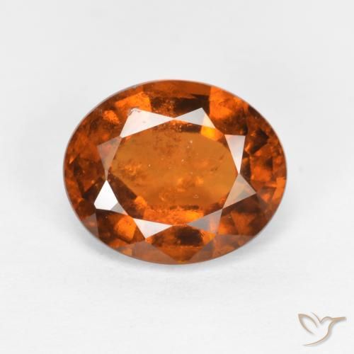 Grenat Hessonite Ambre orange naturelle ovale, 2.03 ct, SI