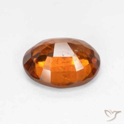 Grenat Hessonite Ambre orange naturelle ovale, 2.03 ct, SI
