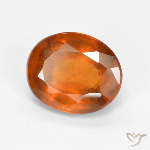Grenat Hessonite Orange moyen naturelle ovale, 1.91 ct, SI