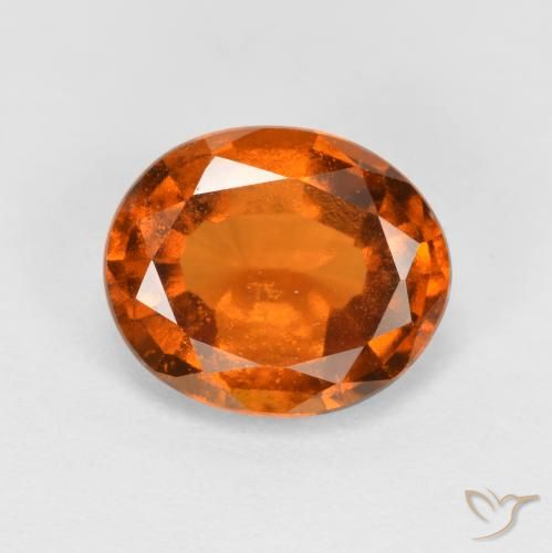 2.12ct Naturel Orange foncé Grenat Hessonite, ovale, SI