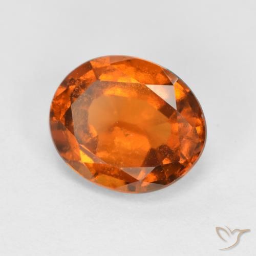 Grenat Hessonite Orange foncé naturelle ovale, 2.12 ct, SI
