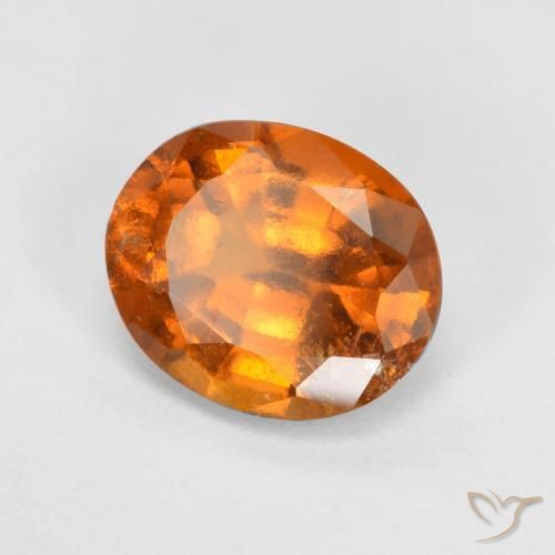 Grenat Hessonite Orange moyen naturelle ovale, 2.09 ct, SI