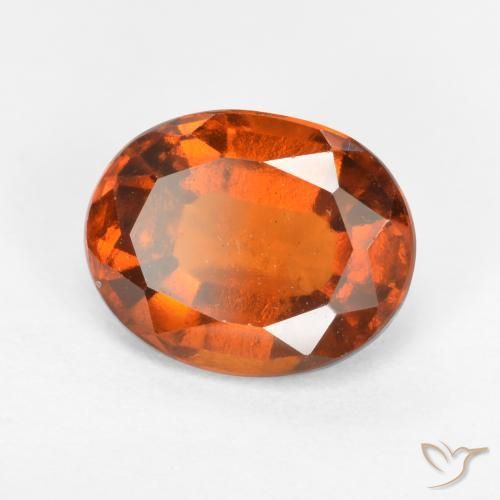 Grenat Hessonite Orange foncé naturelle ovale, 1.93 ct, VS