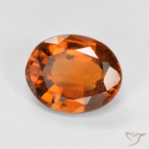 Grenat Hessonite Orange moyen-foncé naturelle ovale, 2.52 ct, VS