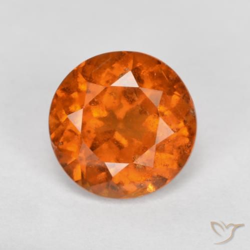 1.50ct Naturel Orange foncé Grenat Hessonite, Tour, SI