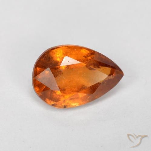 0.82ct Naturel Orange moyen Grenat Hessonite, En forme de poire, SI