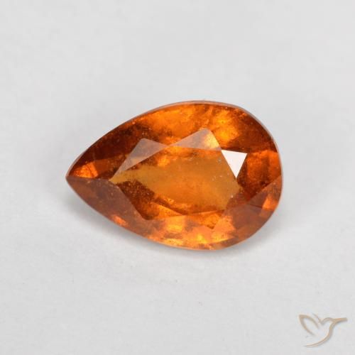 Grenat Hessonite Orange moyen naturelle En forme de poire, 0.82 ct, SI