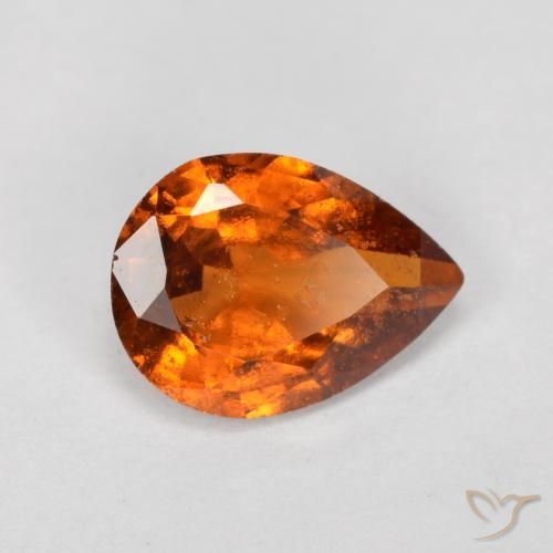 Grenat Hessonite Orange moyen-foncé naturelle En forme de poire, 0.92 ct, SI