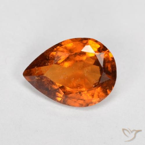 Grenat Hessonite Orange moyen-foncé naturelle En forme de poire, 0.92 ct, SI