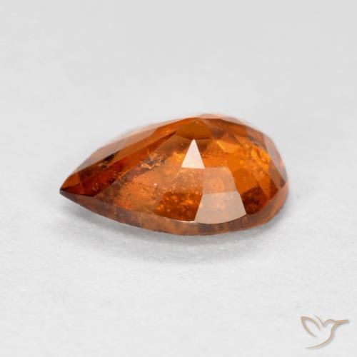 Grenat Hessonite Orange moyen-foncé naturelle En forme de poire, 0.92 ct, SI