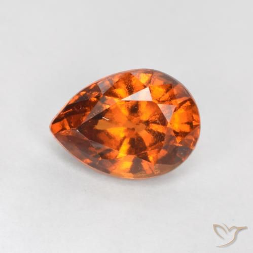 0.87ct Naturel Orange foncé Grenat Hessonite, En forme de poire, VS