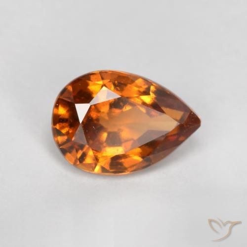 Grenat Hessonite Orange foncé naturelle En forme de poire, 0.83 ct, VS
