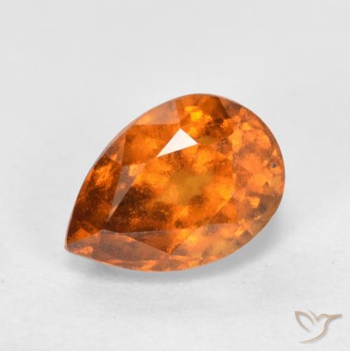 Grenat Hessonite Orange moyen-foncé naturelle En forme de poire, 1.11 ct, VS-SI
