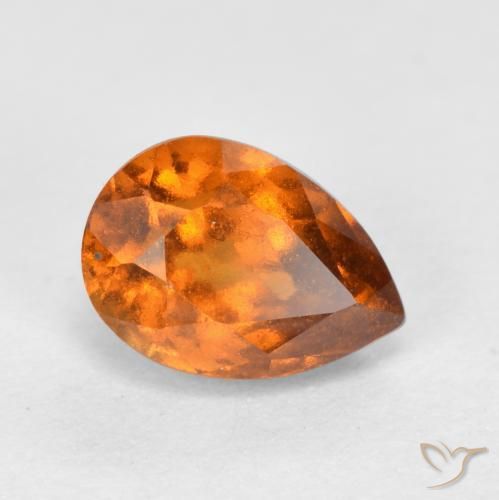 Grenat Hessonite Orange moyen-foncé naturelle En forme de poire, 1.11 ct, VS-SI