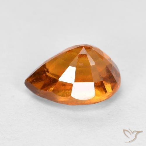 Grenat Hessonite Orange moyen-foncé naturelle En forme de poire, 1.11 ct, VS-SI
