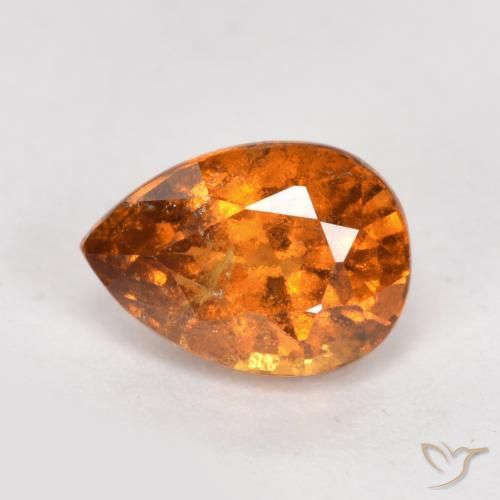 Grenat Hessonite Orange foncé naturelle En forme de poire, 0.99 ct, SI