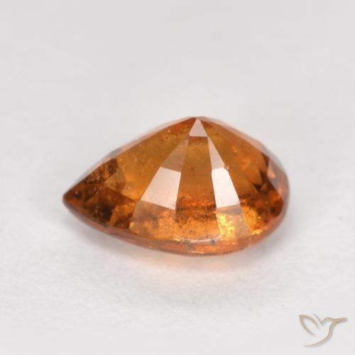 Grenat Hessonite Orange foncé naturelle En forme de poire, 0.99 ct, SI