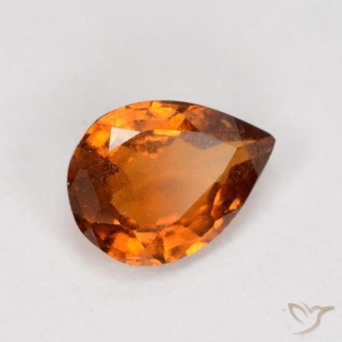0.79ct Naturel Orange foncé Grenat Hessonite, En forme de poire, VS-SI