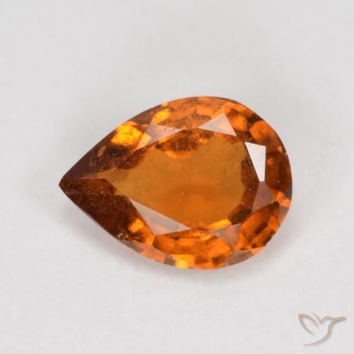 Grenat Hessonite Orange foncé naturelle En forme de poire, 0.79 ct, VS-SI