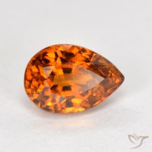 Grenat Hessonite Orange moyen-foncé naturelle En forme de poire, 1.04 ct, VS-SI