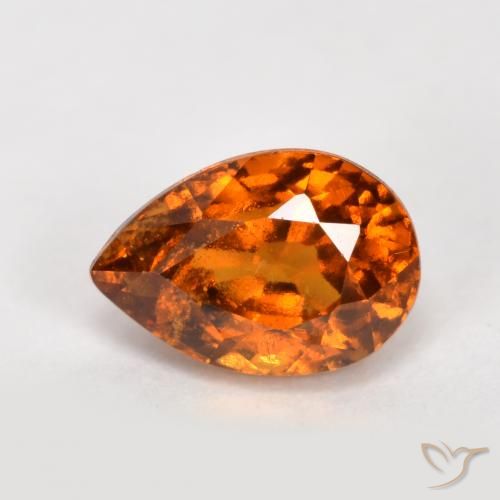 Grenat Hessonite Orange moyen-foncé naturelle En forme de poire, 1.04 ct, VS-SI