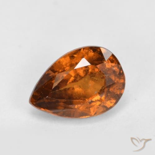 Grenat Hessonite Orange moyen-foncé naturelle En forme de poire, 1.04 ct, VS-SI