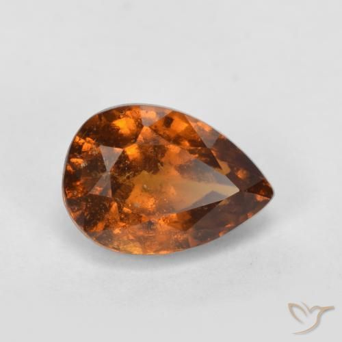 Grenat Hessonite Orange moyen-foncé naturelle En forme de poire, 1.04 ct, VS-SI