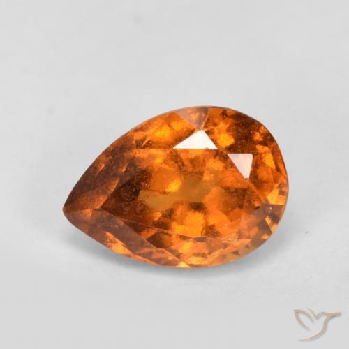 Grenat Hessonite Orange moyen-foncé naturelle En forme de poire, 0.98 ct, VS-SI