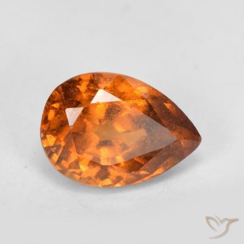 Grenat Hessonite Orange moyen-foncé naturelle En forme de poire, 0.98 ct, VS-SI