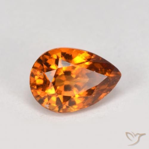 Grenat Hessonite Orange moyen naturelle En forme de poire, 0.88 ct, VS
