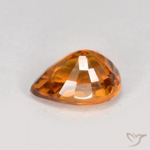 Grenat Hessonite Orange moyen naturelle En forme de poire, 0.88 ct, VS