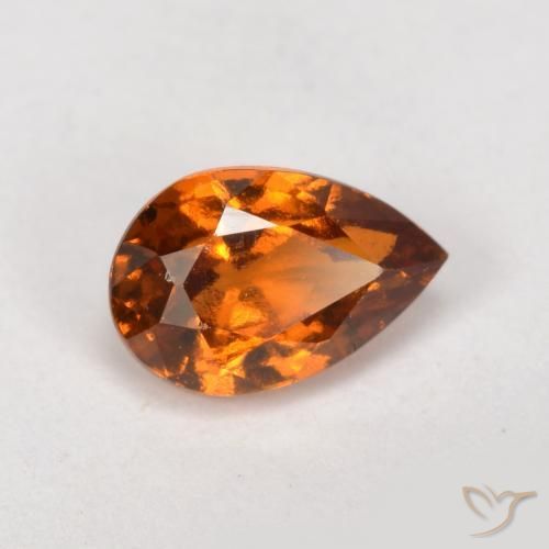 0.81ct Naturel Orange foncé Grenat Hessonite, En forme de poire, VS
