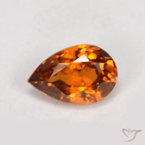 Grenat Hessonite Orange foncé naturelle En forme de poire, 0.81 ct, VS