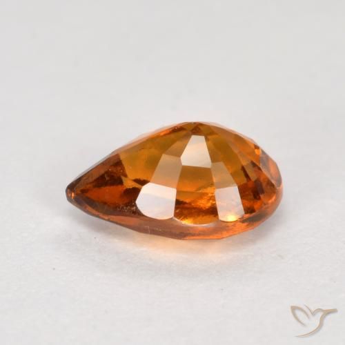 Grenat Hessonite Orange foncé naturelle En forme de poire, 0.81 ct, VS