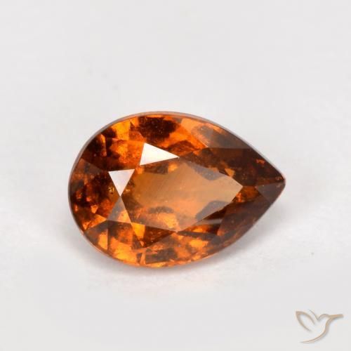 Grenat Hessonite Orange rougeâtre naturelle En forme de poire, 0.85 ct, VS-SI