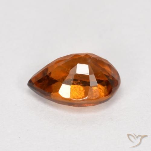 Grenat Hessonite Orange rougeâtre naturelle En forme de poire, 0.85 ct, VS-SI