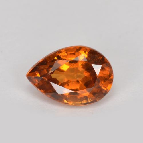 Grenat hessonite orange naturelle en forme de poire, 0,74 ct, VS-SI