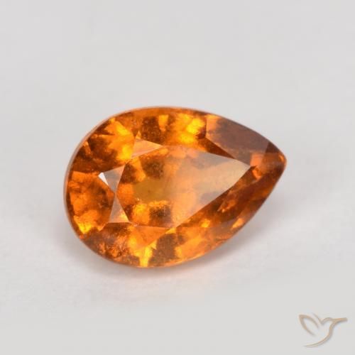 Grenat Hessonite Orange moyen-foncé naturelle En forme de poire, 0.91 ct, VS-SI