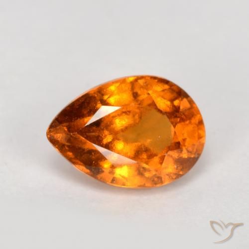 Grenat Hessonite Orange moyen-foncé naturelle En forme de poire, 0.91 ct, VS-SI