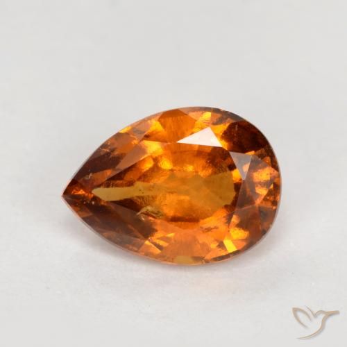0.82ct Naturel Orange foncé Grenat Hessonite, En forme de poire, VS-SI