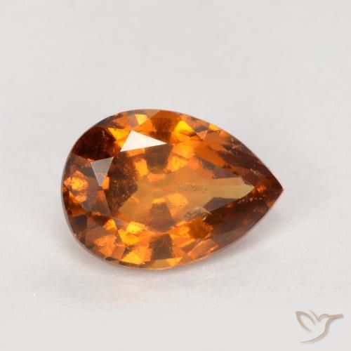 Grenat Hessonite Orange foncé naturelle En forme de poire, 0.82 ct, VS-SI