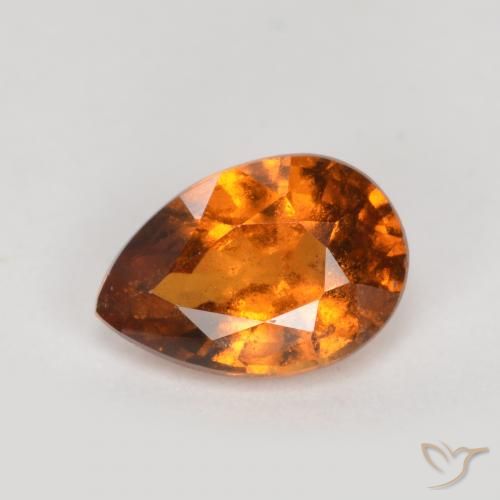 Grenat Hessonite Orange foncé naturelle En forme de poire, 0.79 ct, SI
