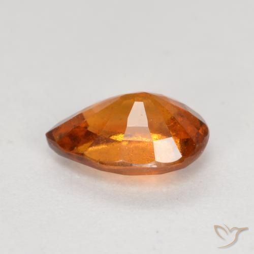 Grenat Hessonite Orange foncé naturelle En forme de poire, 0.79 ct, SI