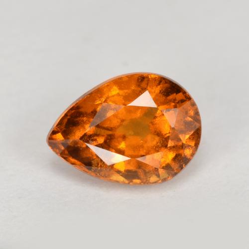 Grenat hessonite orange naturelle en forme de poire, 0,90 ct, VS-SI